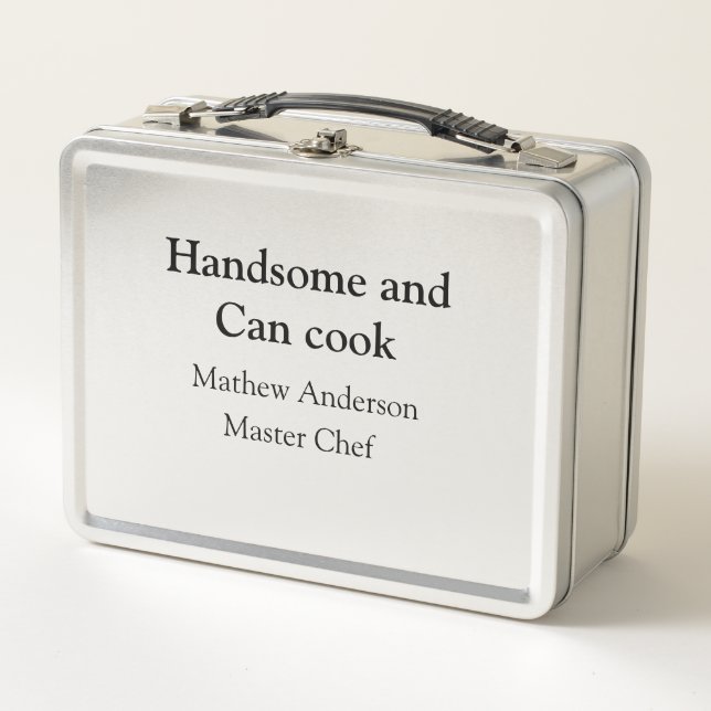 Handsome and can cook add name master chef date metal lunch box (Front)