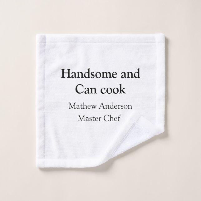 Handsome and can cook add name master chef date wash cloth (Wash Cloth)