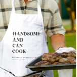 Handsome and Can Cook Apron<br><div class="desc">Handsome and can cook! You hit the jackpot with this man. Customise this apron for a good looking cook in your life. Add their name and tagline if you want something other than "master at work"</div>