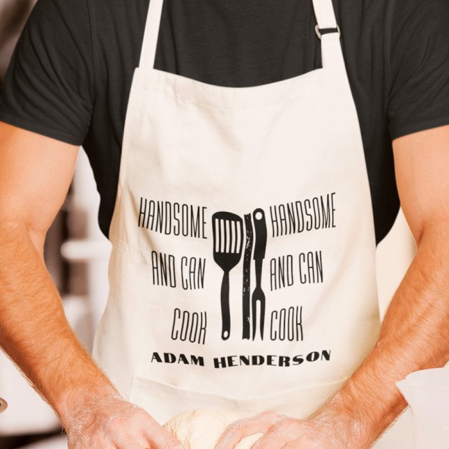 Handsome and Can Cook Custom Name Standard Apron (Creator Uploaded)