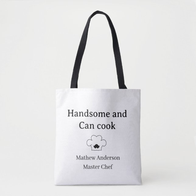 handsome and can cook master chef man kitchen king tote bag (Front)