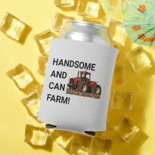 Handsome and Can Farm Tractor Equipment Funny Can Cooler