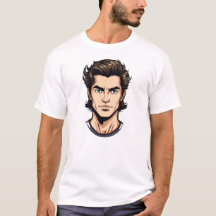 Handsome Anime Man Portrait T-Shirt Graphic