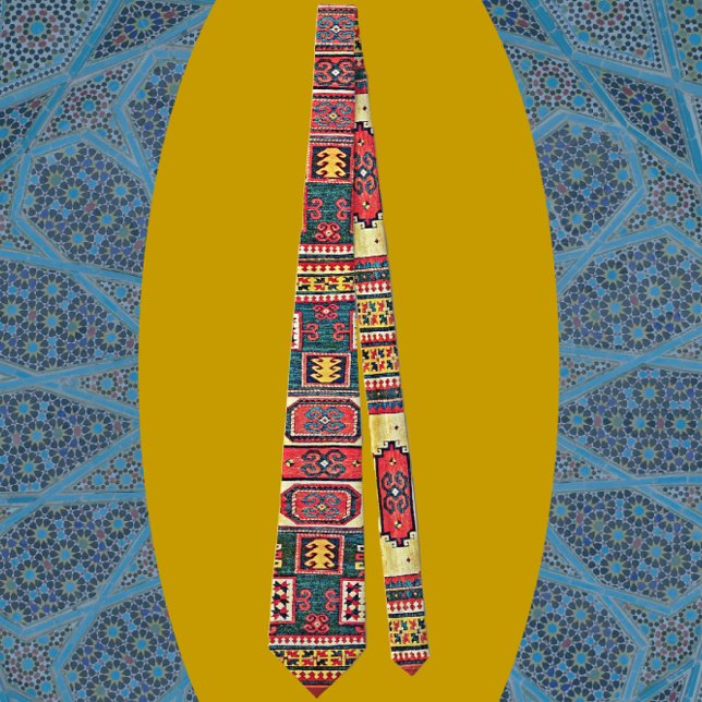 Handsome Antique Kazak Oriental Rug Design Tie (Creator Uploaded)