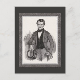 Handsome Biedermeier Gentleman Elegant Vintage Postcard