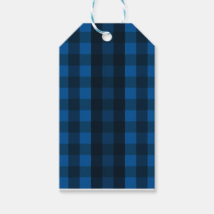 Handsome Black and Blue Plaid Gift Tags