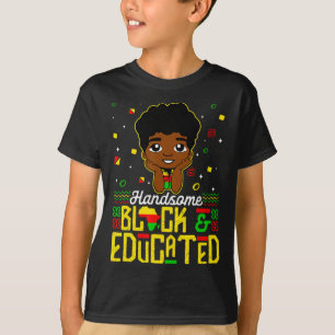 Handsome Black Educated Black History Kids Boys Ju T-Shirt