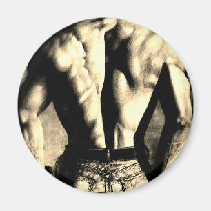 Handsome Body Builder In Tight Jeans #originalart Magnet