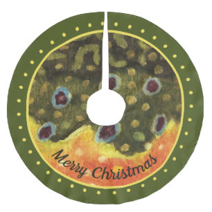 Handsome Brook Trout Fishing Brushed Polyester Tree Skirt