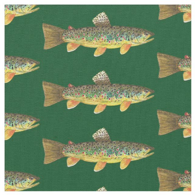 Handsome Brown Trout Fishing Fisherman's Fabric (Close Up)