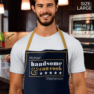 Handsome & Can Cook Mens Navy Blue Father's Day Apron