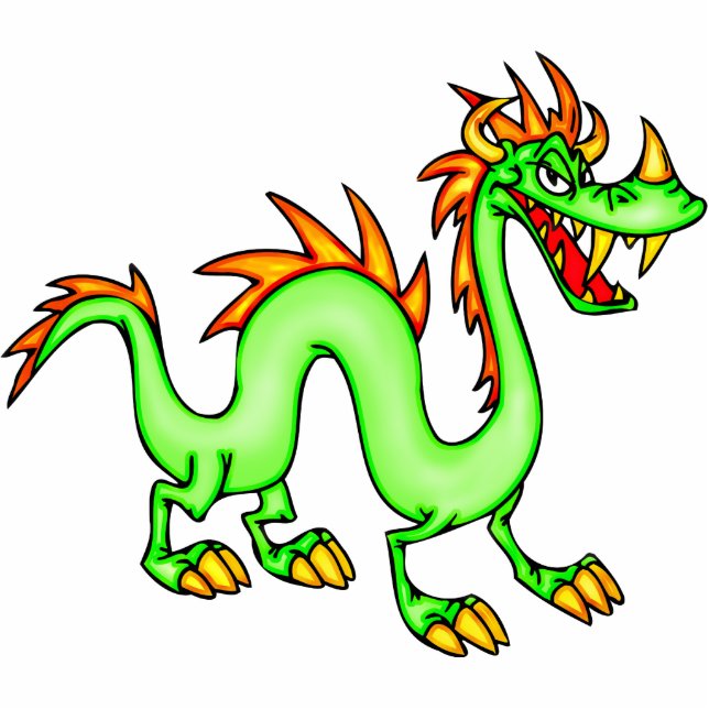 Handsome Chinese Dragon Standing Photo Sculpture (Front)