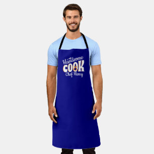 handsome cook awesome chef navy blue apron