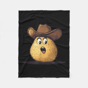Handsome Cowboy Tato With Wild West Hat Costume  Fleece Blanket