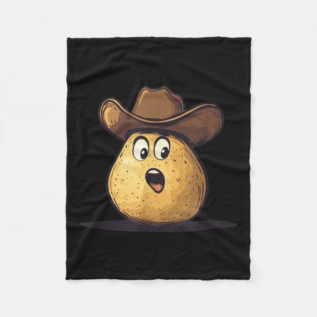 Handsome Cowboy Tato With Wild West Hat Costume  Fleece Blanket (Front)