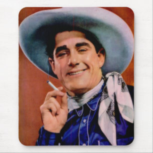 handsome cowboy with cigarette mouse mat