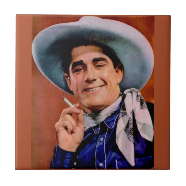 handsome cowboy with cigarette tile (Front)
