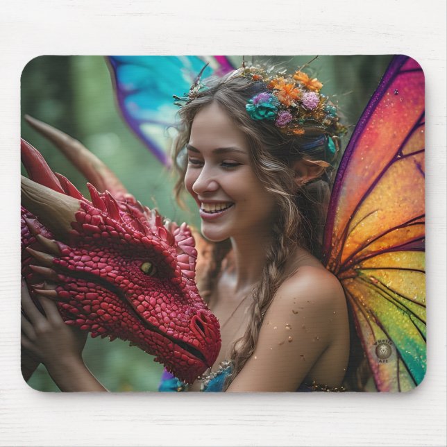 Handsome Fairy Red Dragon Mouse Mat (Front)