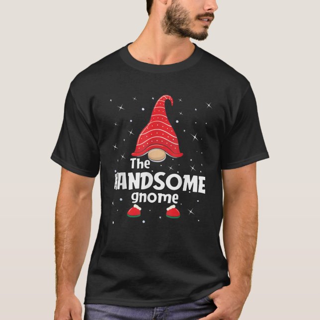 Handsome Gnome Family Matching Christmas Funny Paj T-Shirt (Front)