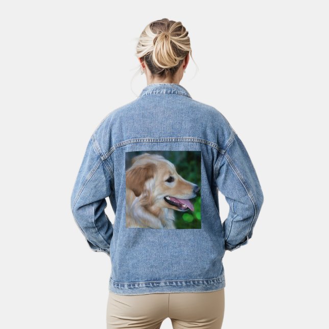 Handsome Golden Retriever Denim Jacket (Model)