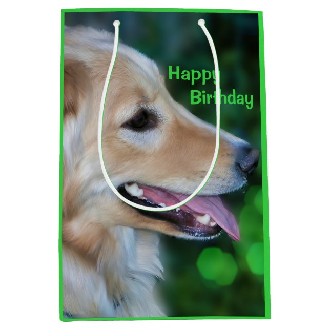 Handsome Golden Retriever Gift Bag (Front)