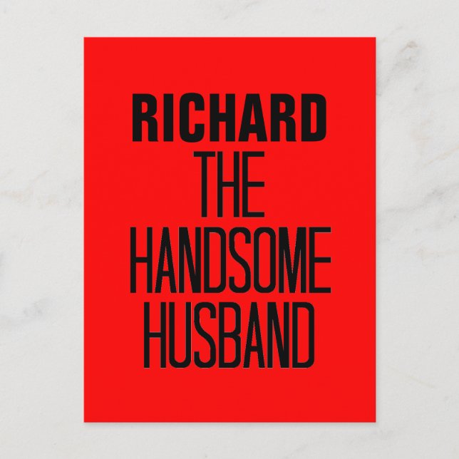 Handsome Husband Postcard (Front)