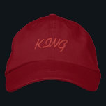 Handsome KING Trucker Create Own Text-Hat Elegant  Embroidered Hat<br><div class="desc">Handsome KING Trucker Create Own Text-Hat Elegant Embroidered Baseball Cap. Style -Alternative Apparel Basic Adjustable Cap Hat Name - KING Hat Colour - Red Font Name - Oesco Script Create Your Own Text Name or Create Own Text Hat, Easy to Edit or Change the Hat/Cap Text. Orders More Yours Today,...</div>