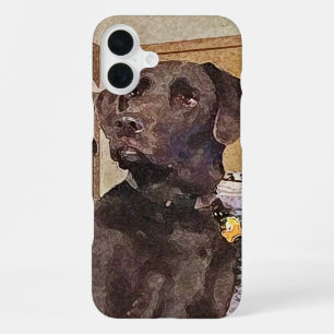 Handsome Labrador Retriever Textured Art Profile iPhone 16 Plus Case