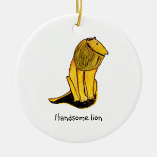 Handsome lion ceramic tree decoration