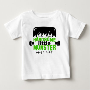 Handsome Little Monster Frankenstein Halloween Baby T-Shirt