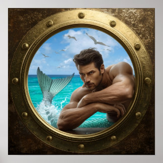 Handsome Merman Poster