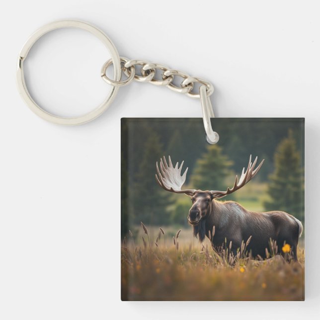 Handsome Moose Key Ring (Front)
