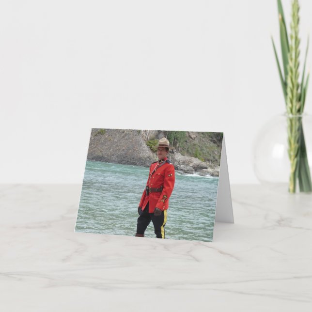 Handsome Mountie Happy Canada Day Funny Photo Card (Front)