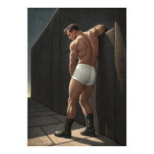 Handsome Muscular Man Leaning on Wall