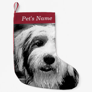 Handsome Old English Sheepdog Small Christmas Stocking