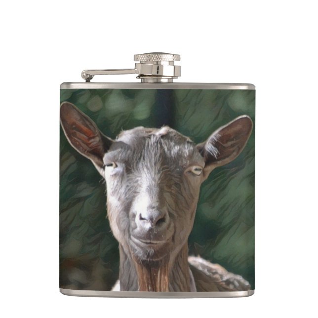 Handsome Old Goat Hip Flask (Front)