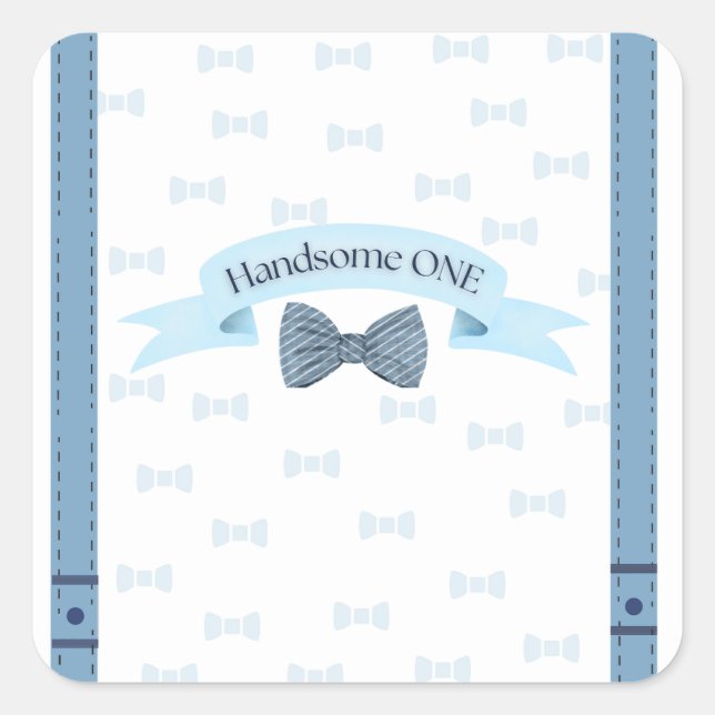 Handsome One First Birthday Stickers (Front)