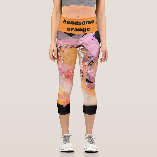 handsome orange capri leggings (Front)