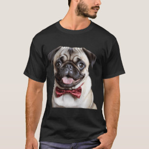 Handsome Pug with tie, giving puppy dog eyes T-Shirt
