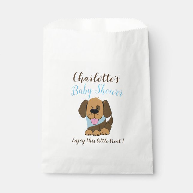 Handsome Puppy Dog Baby Shower Party Favour Bags (Front)