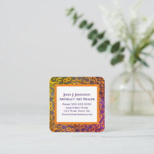 Handsome Purple And Orange Square Business Card