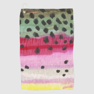 Handsome Rainbow Trout Skin Golf Towel