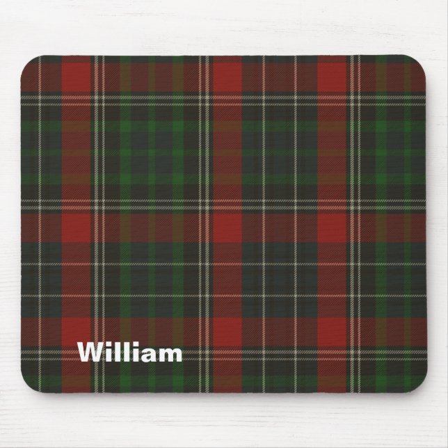Handsome Red & Green Stuart Tartan Plaid Mouse Mat (Front)