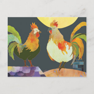 Handsome Roosters Postcard