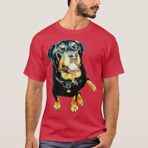 Handsome Rottweiler Sit Position Cut Out T-Shirt