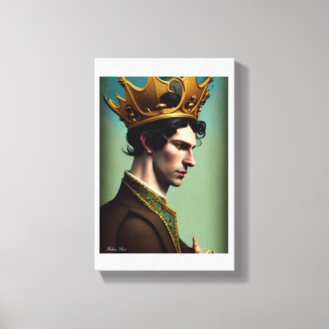 Handsome Royal King Faux Canvas Print (Front)