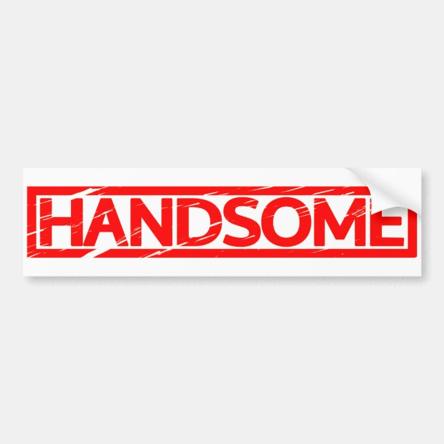 Handsome Stamp Bumper Sticker (Front)