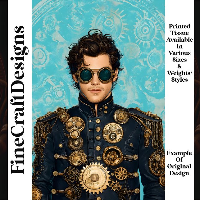 Handsome Steampunk Man Ornate Jacket P5 Decoupage Tissue Paper (Creator Uploaded)