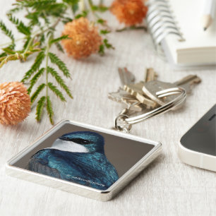 Handsome Tree Swallow Songbird on a Wire Key Ring