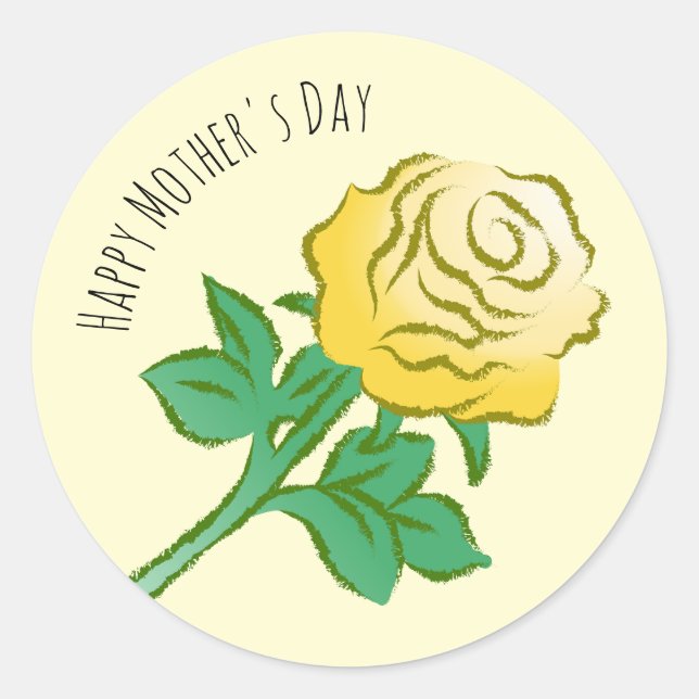 Handsome Yellow Rose Classic Round Sticker (Front)